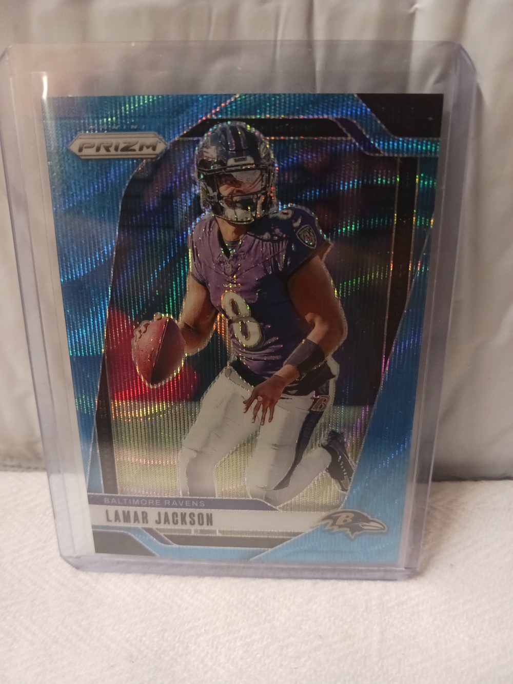 2024 PANINI PRIZM LAMAR JACKSON BLUE WAVE REFRACTOR 82/230